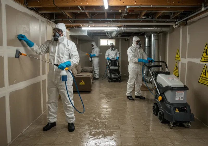 Basement Moisture Removal and Structural Drying process in Flagami, FL